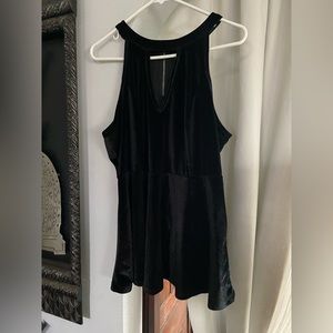 Black Velvet Choker Neck Tank Top